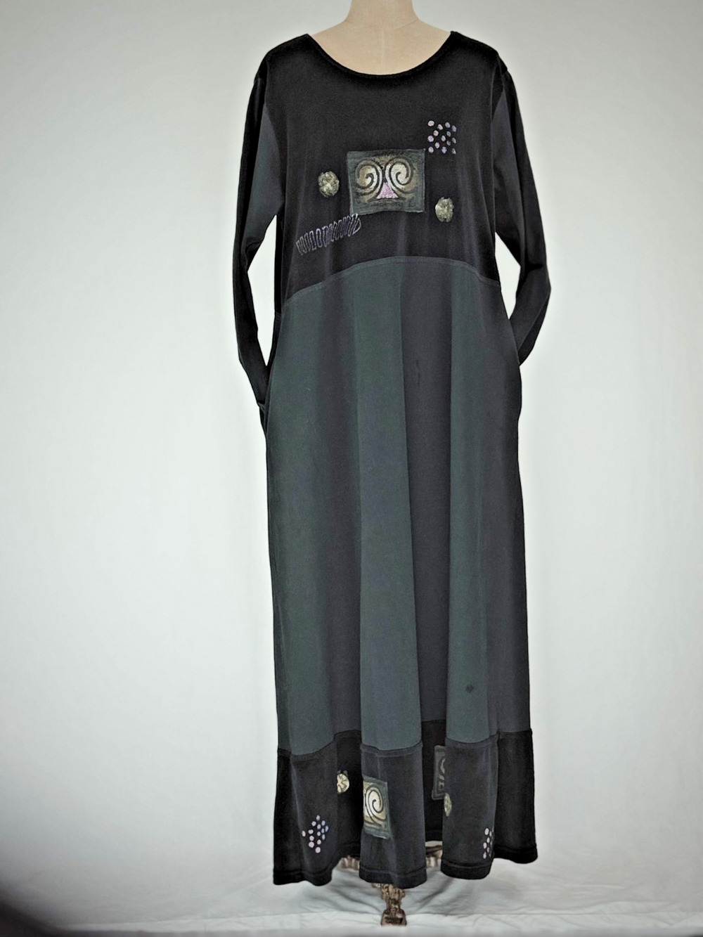 Vintage 90's ISABEL LA by SHAWN One Size Fits Most Art to Wear Black Dress #0039